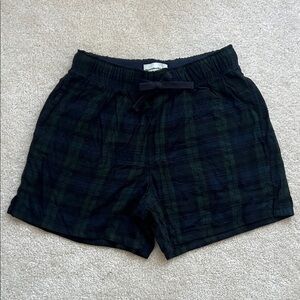 Abercrombie & Fitch Unisex Plaid Navy and Green Pajama Shorts